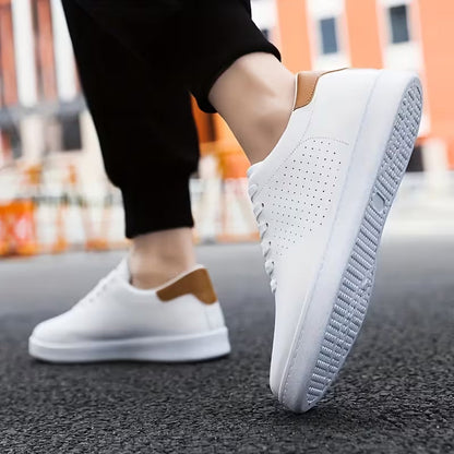 Low skate shoes with lace-up fastening and perforations
