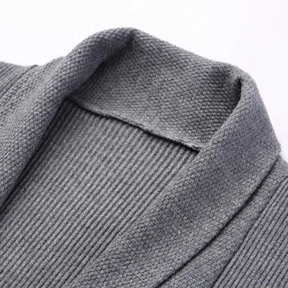 Hugo | Long cardigan with open front and ribbed texture