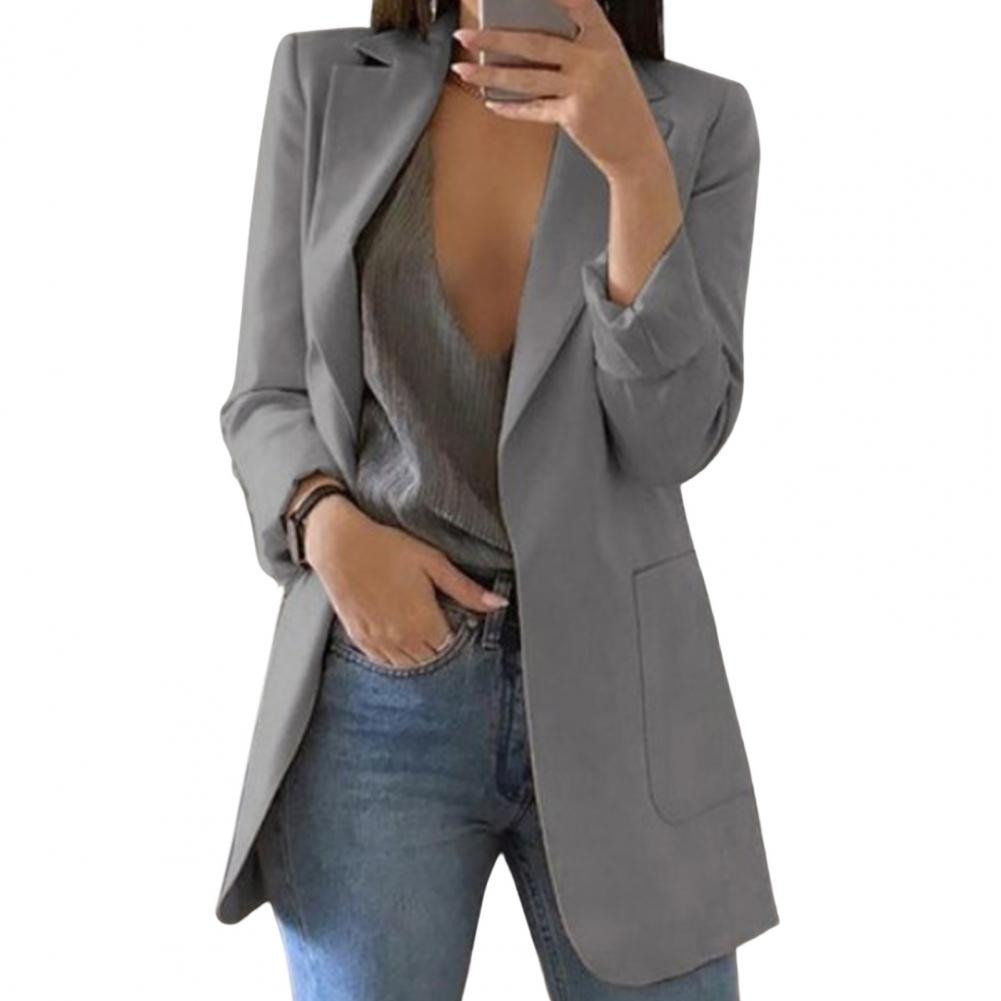 Blazer lungo da donna con revers classici