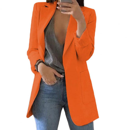 Long Blazer for Women with Classic Lapels
