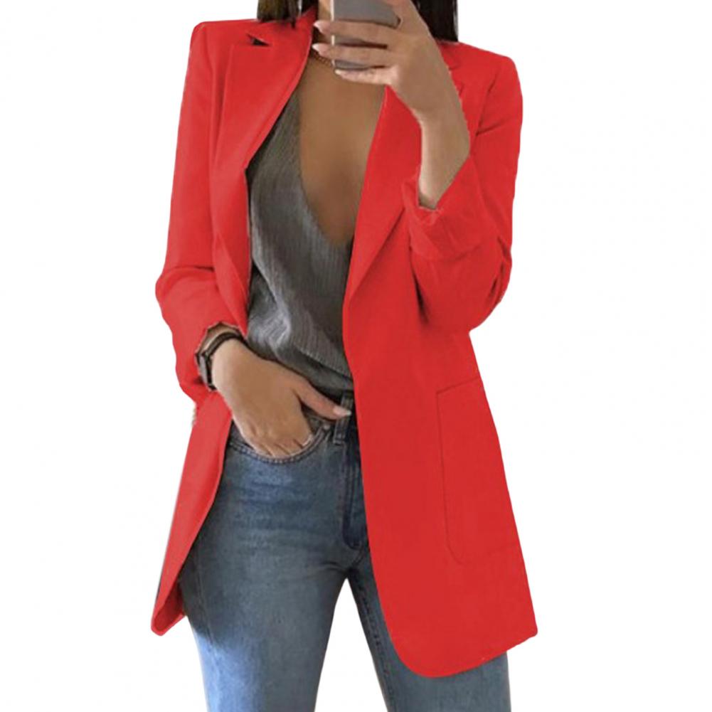 Blazer lungo da donna con revers classici