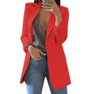 Blazer lungo da donna con revers classici