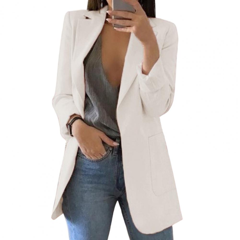 Blazer lungo da donna con revers classici