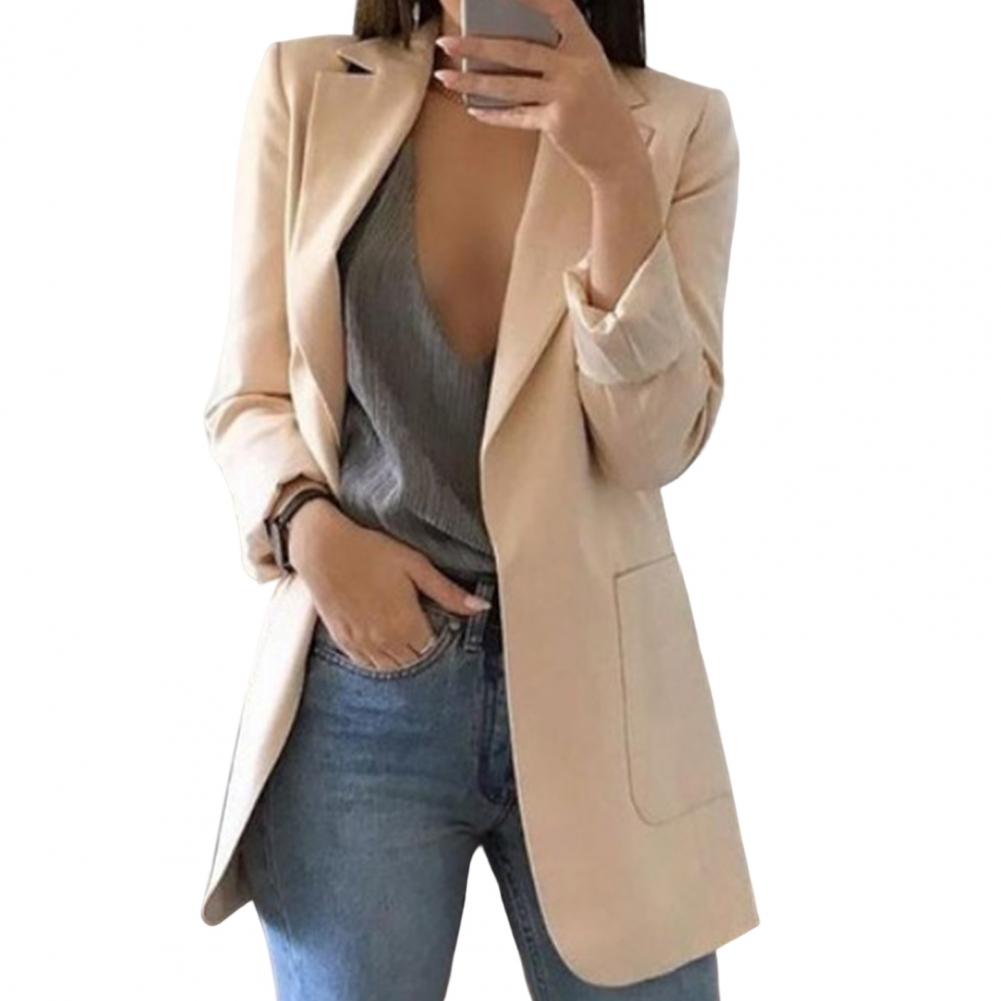 Long Blazer for Women with Classic Lapels