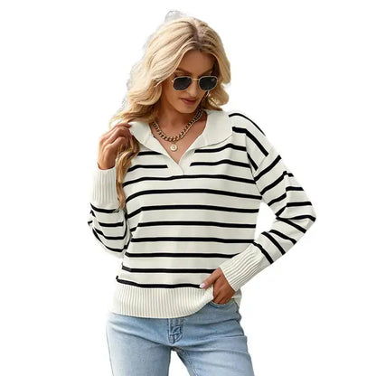 Lässiges Langarm-Poloshirt für Damen – Veronika