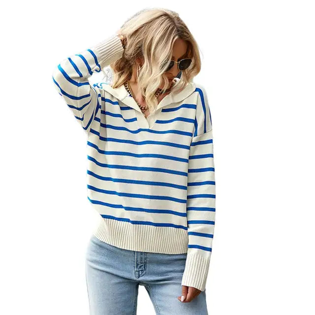 Lässiges Langarm-Poloshirt für Damen – Veronika