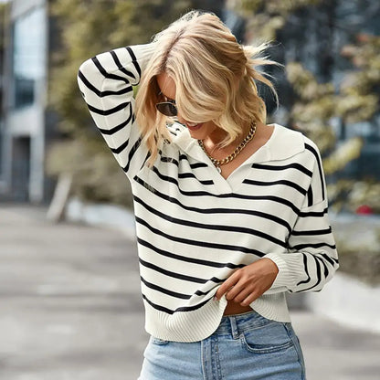 Lässiges Langarm-Poloshirt für Damen – Veronika