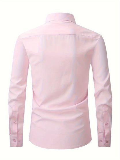 Lars | Plain shirt with notch collar and long sleeves