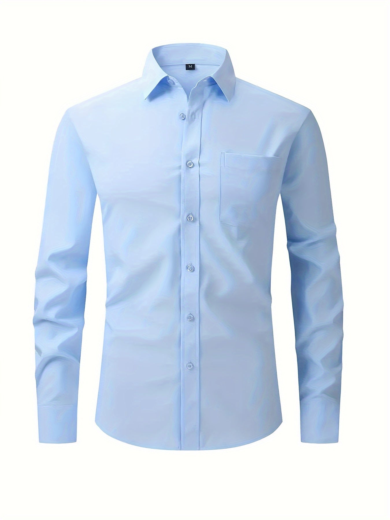 Lars | Plain shirt with notch collar and long sleeves