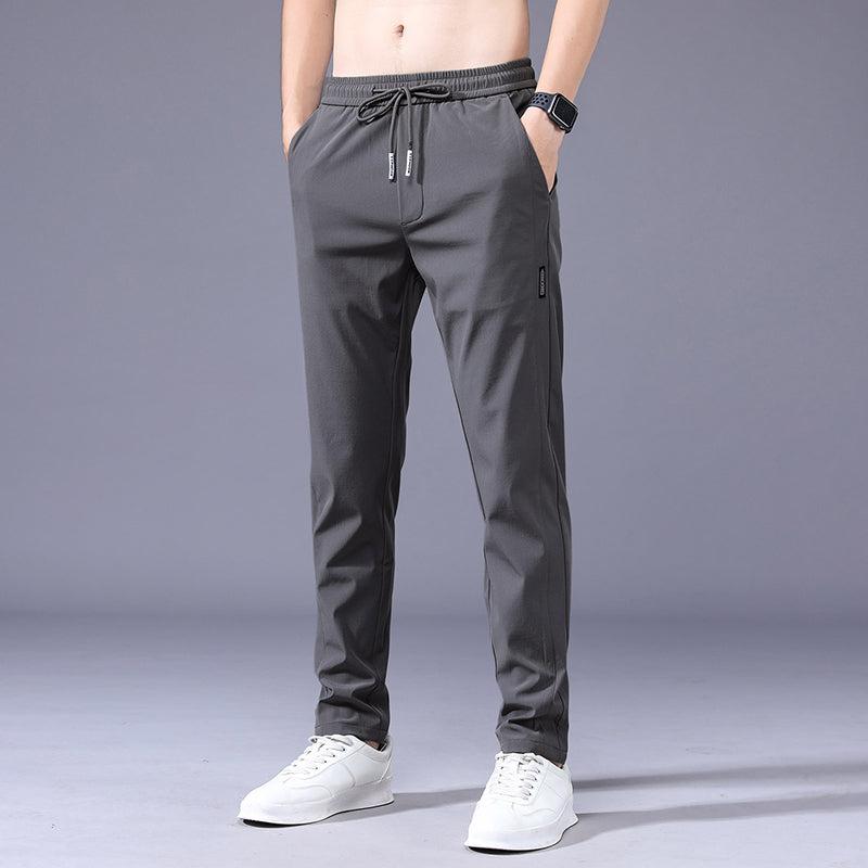 Lars | Slim-fit elasticated men's joggers in solid colour