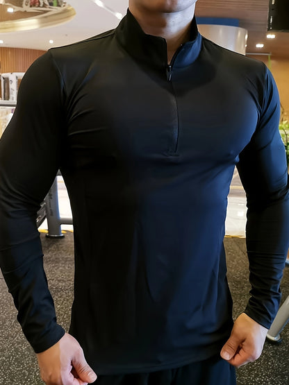 Lars | Slim-fit henley shirt with half zip and long sleeves