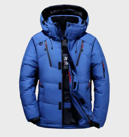 Lars | Thick and Warm Duck Down Jacket with Hood and Pockets