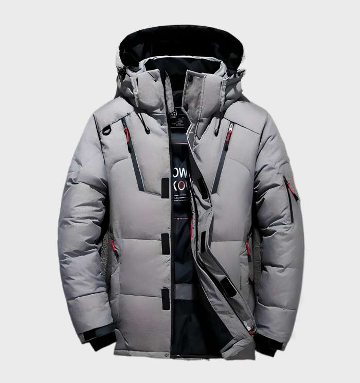 Lars | Thick and Warm Duck Down Jacket with Hood and Pockets