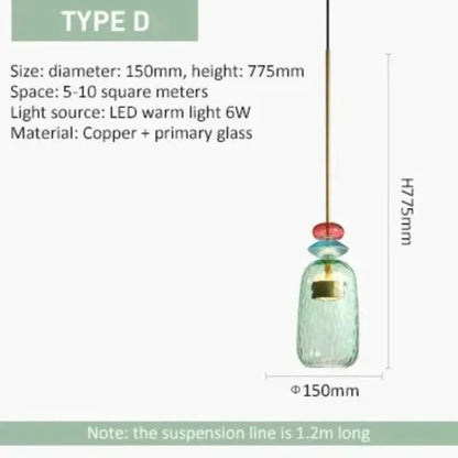 UrbanSimplicity - Pendant Lights with Colourful Glass
