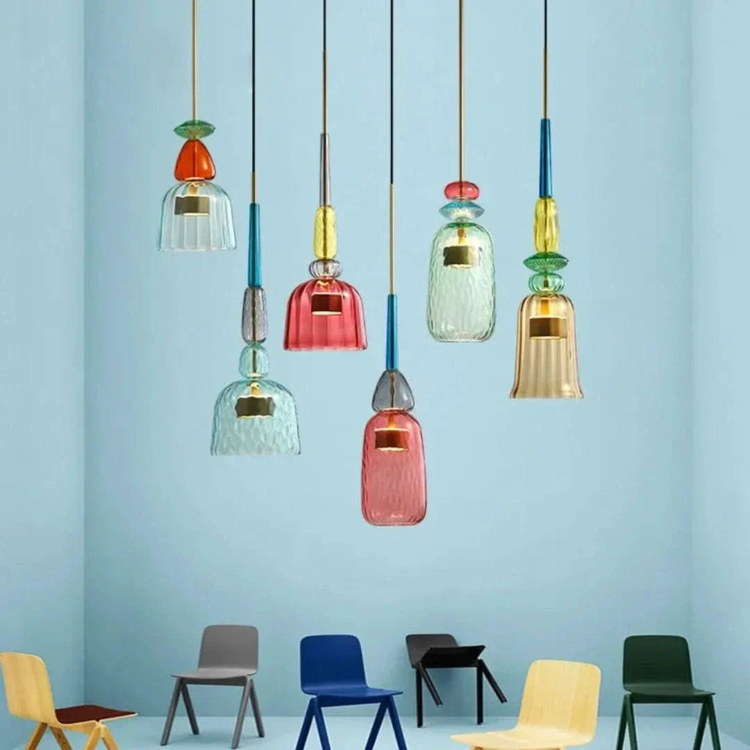 UrbanSimplicity - Pendant Lights with Colourful Glass