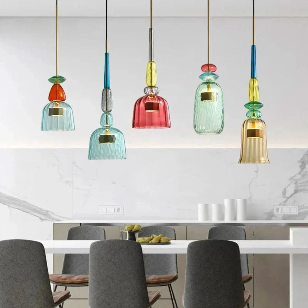 UrbanSimplicity - Pendant Lights with Colourful Glass
