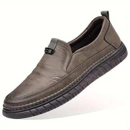 Leather loafers with non-slip rubber sole