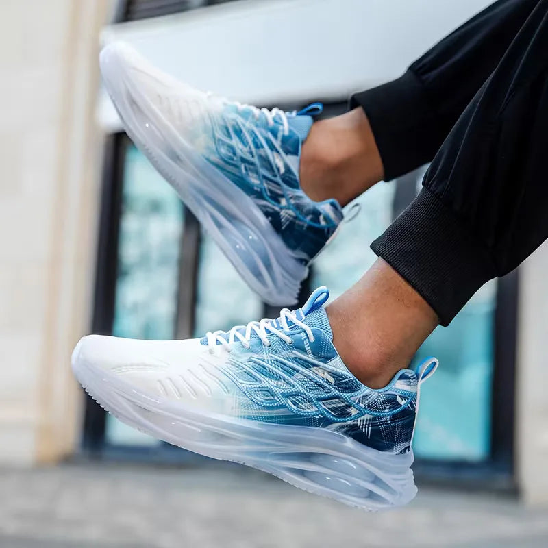 Lightweight trainers with lace-up closure for outdoor activities