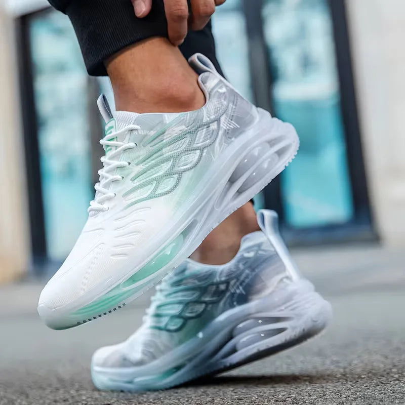 Lightweight trainers with lace-up closure for outdoor activities