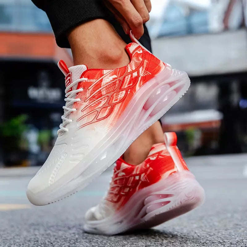 Lightweight trainers with lace-up closure for outdoor activities