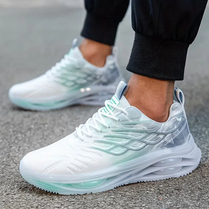 Lightweight trainers with lace-up closure for outdoor activities