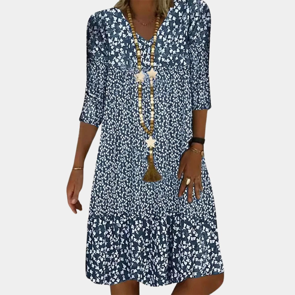 Light Midi Dress with Print for Women