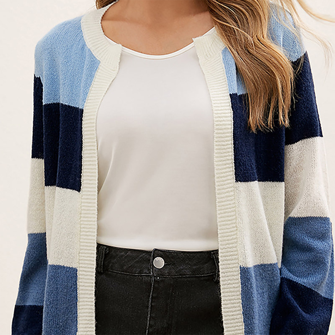 Light cardigan with thick stripes