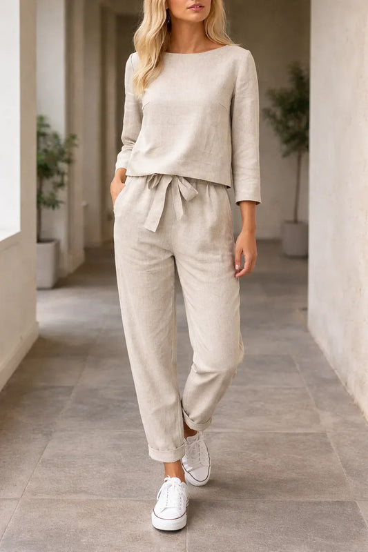 Lightweight Two-Piece Ladies Set with Belt