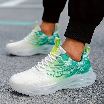 Lightweight trainers with lace-up closure for outdoor activities