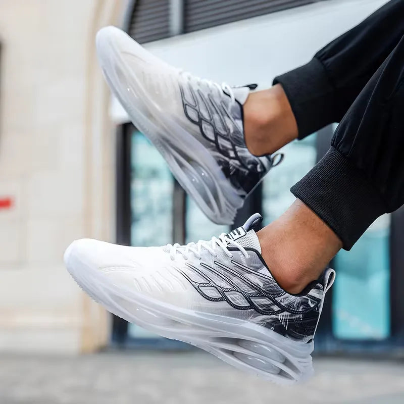 Lightweight trainers with lace-up closure for outdoor activities