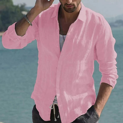 Linen Men's Shirt with Turn-down Collar – Jam
