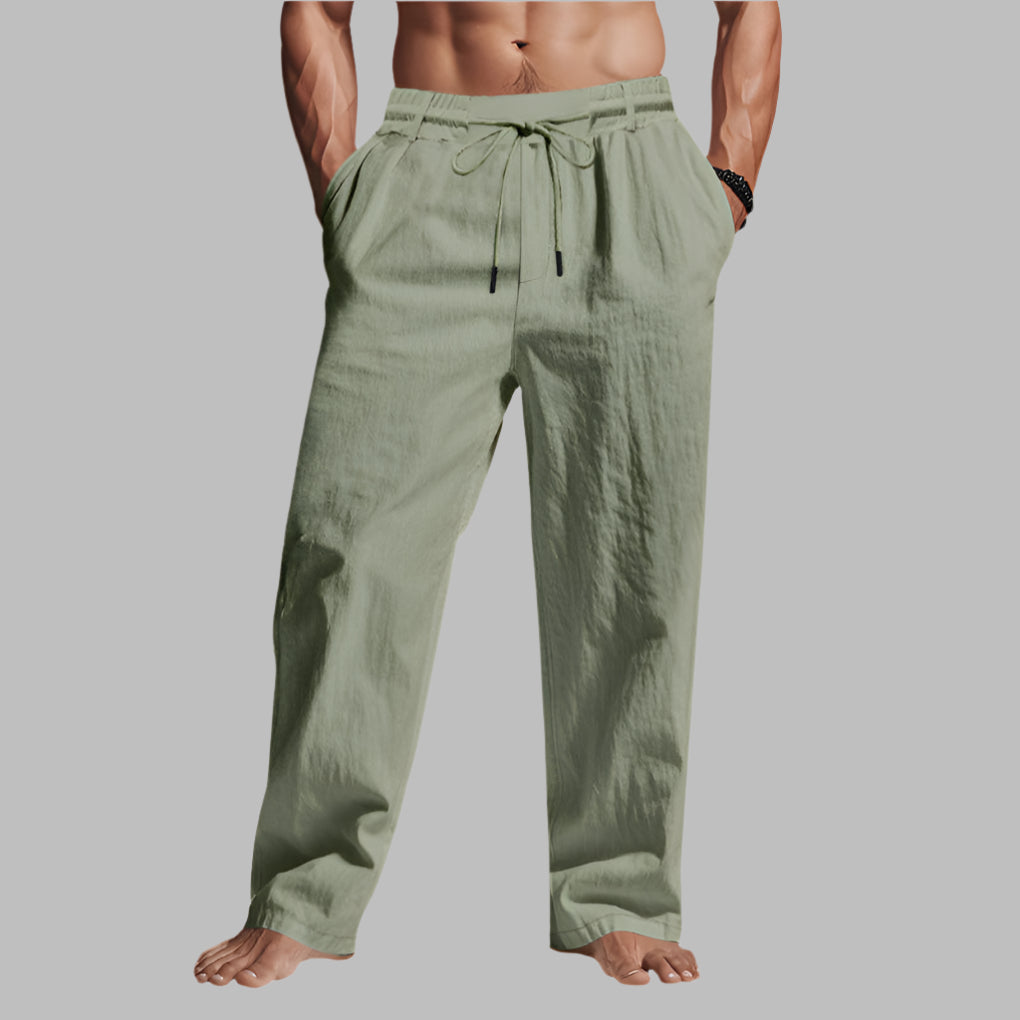 Linen Relaxed Fit Drawstring Pants