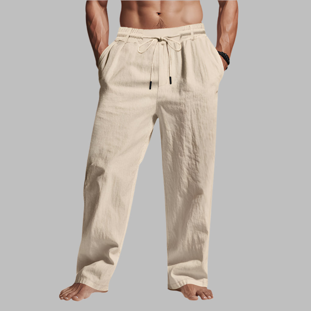 Linen Relaxed Fit Drawstring Pants