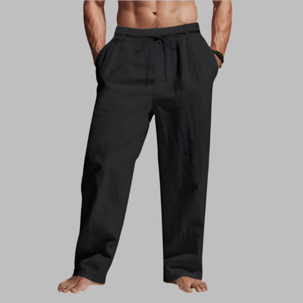 Linen Relaxed Fit Drawstring Pants