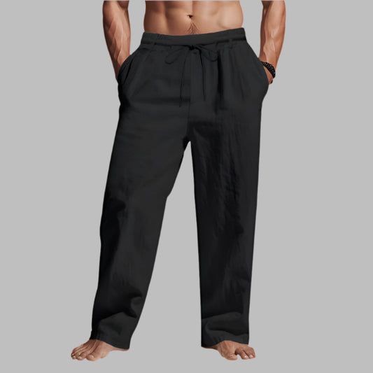 Linen Relaxed Fit Drawstring Pants
