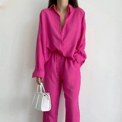 Linen blouse and wide-leg pants – Mina