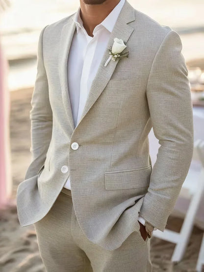 Linen suit with slim fit