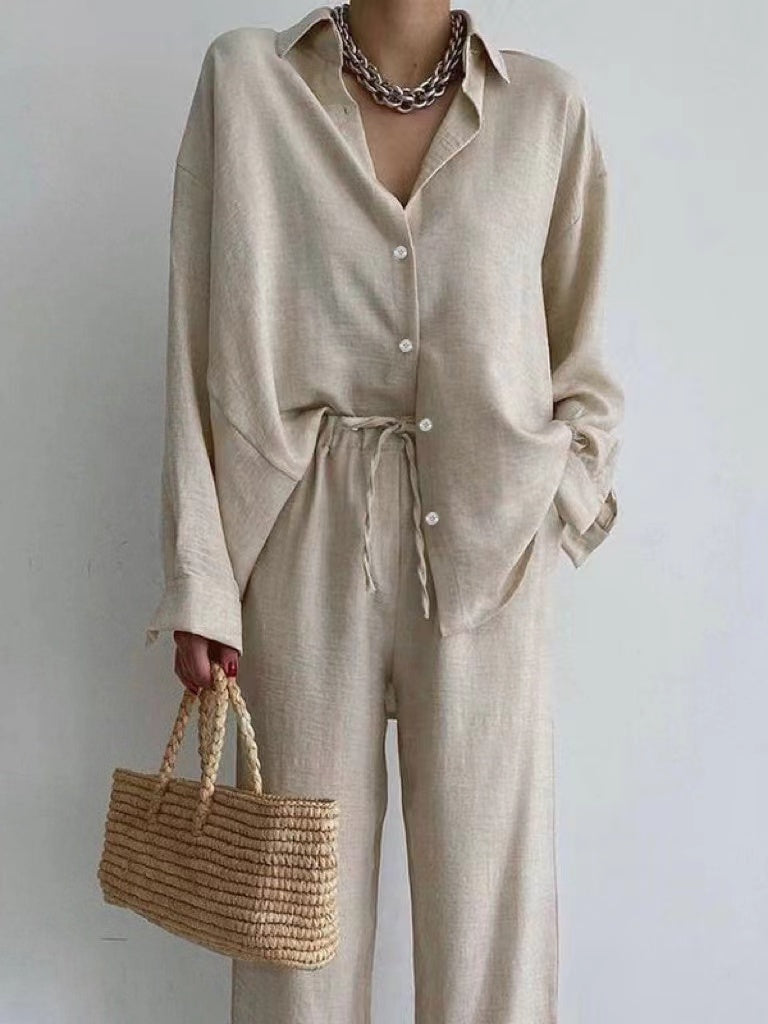 Linen blouse and wide-leg trousers – Mina