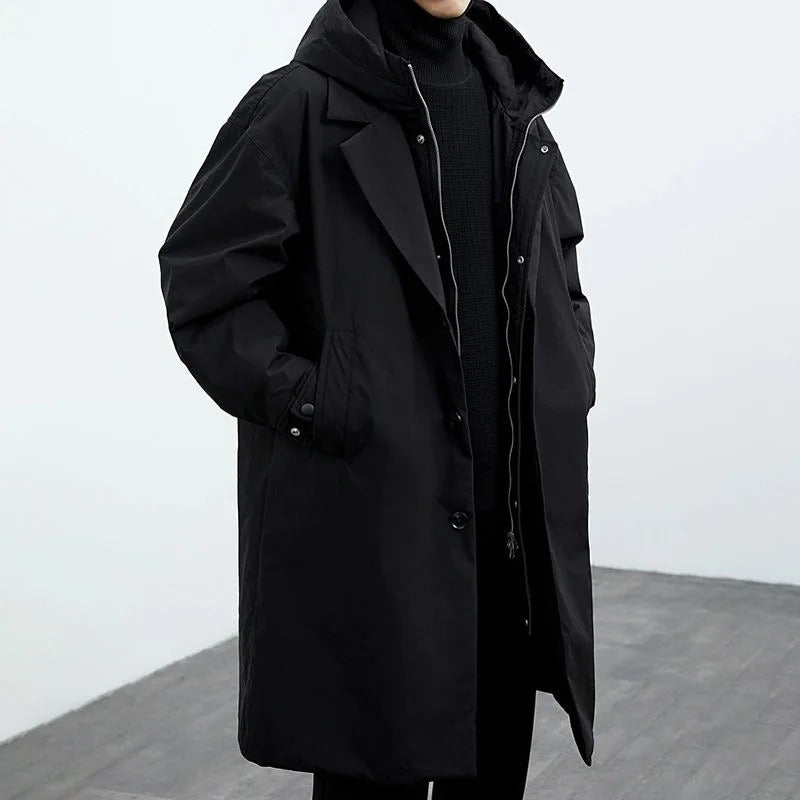 Arctic Shield Men's Puffer Trench Coat – Warm, Protective and Stylish