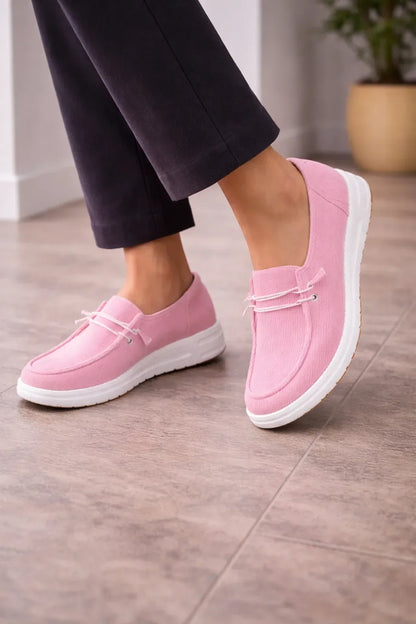 Loafers with Platform and Ribbed Texture