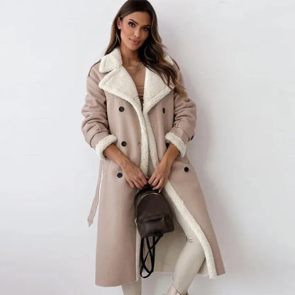 Long coat with buttons for women
