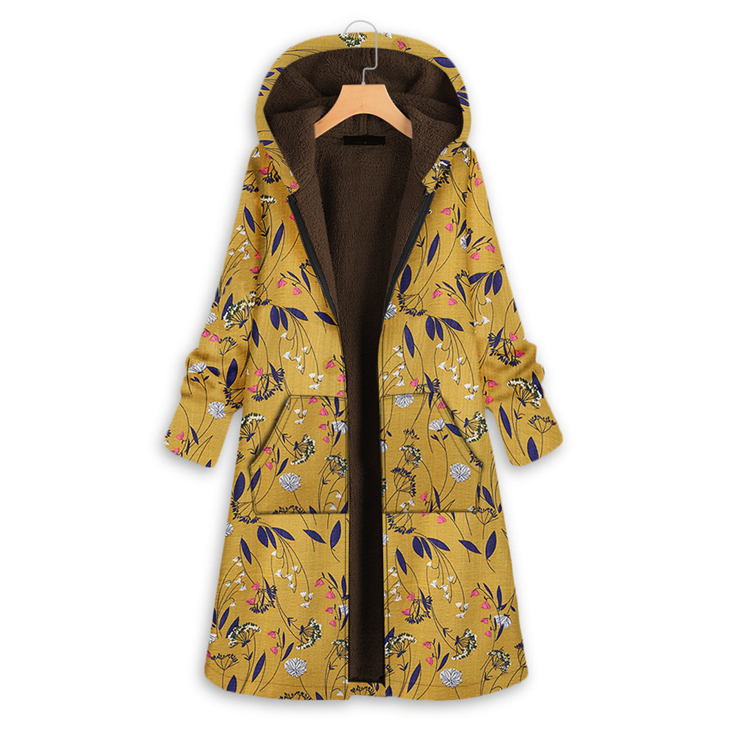 Long ladies' coat with hood