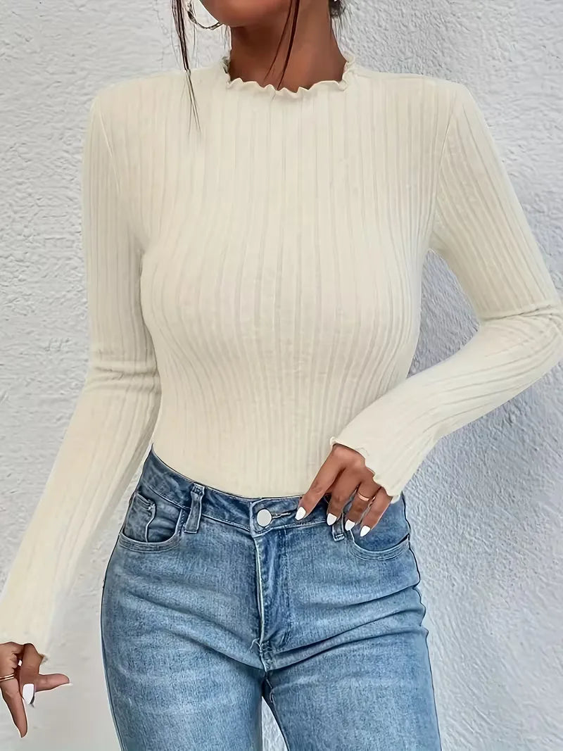 Long-sleeve with mock neckline