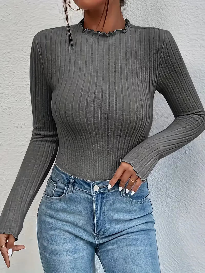 Long-sleeve with mock neckline