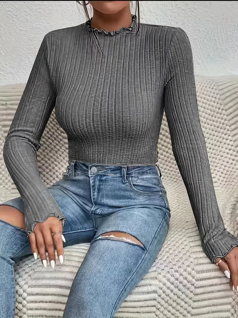 Long-sleeve with mock neckline