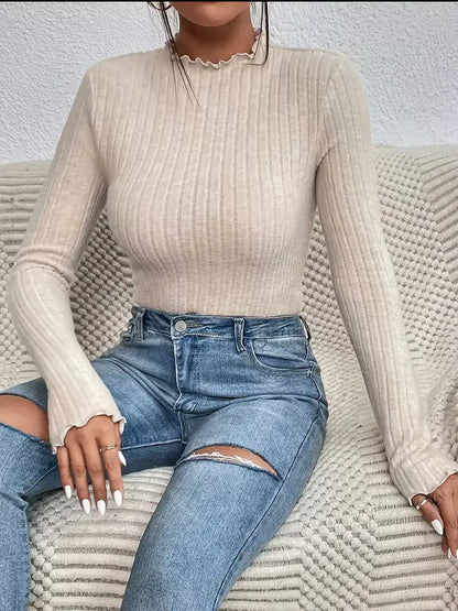 Long-sleeve with mock neckline
