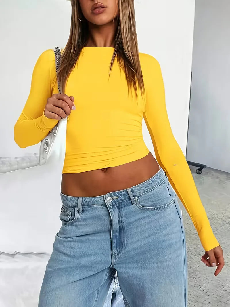 Longsleeve Cropped Slim Fit