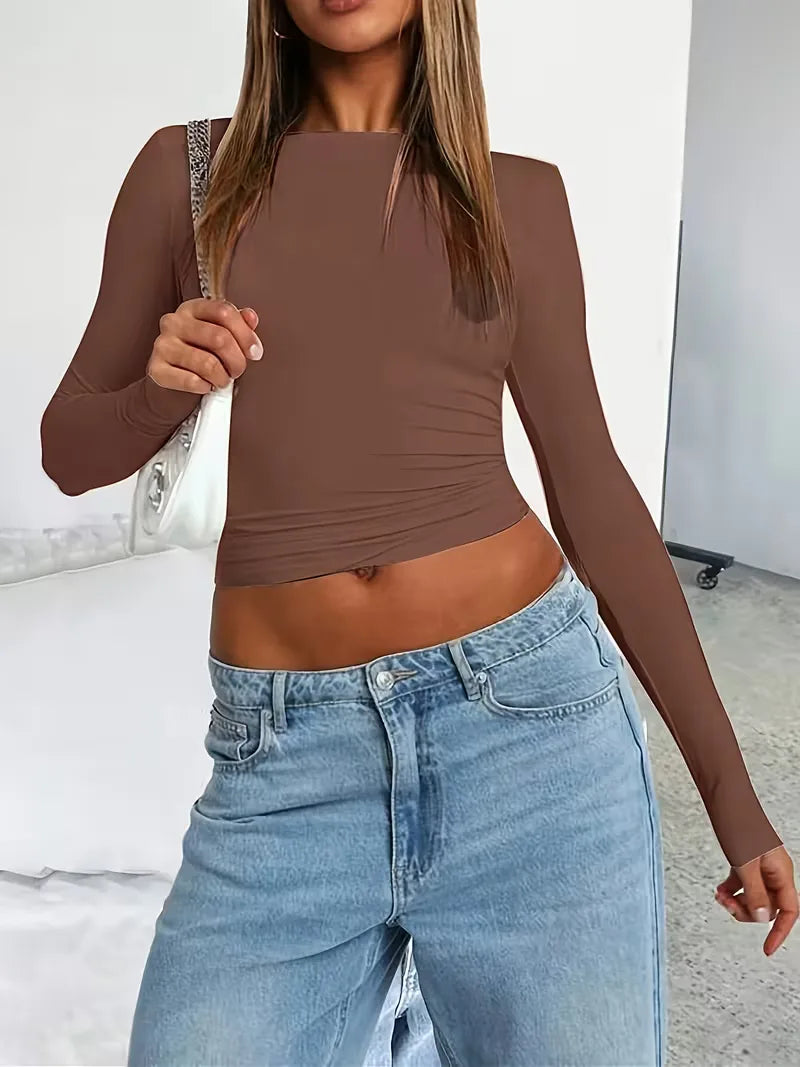 Longsleeve Cropped Slim Fit