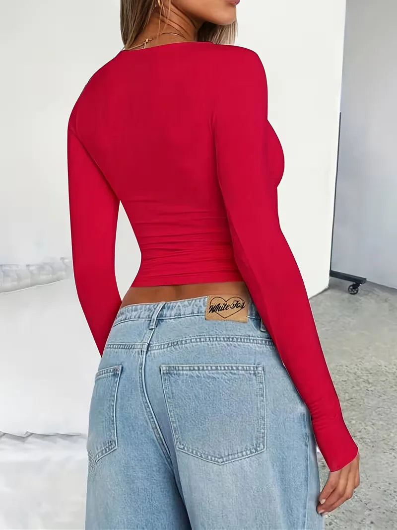 Longsleeve Cropped Slim Fit