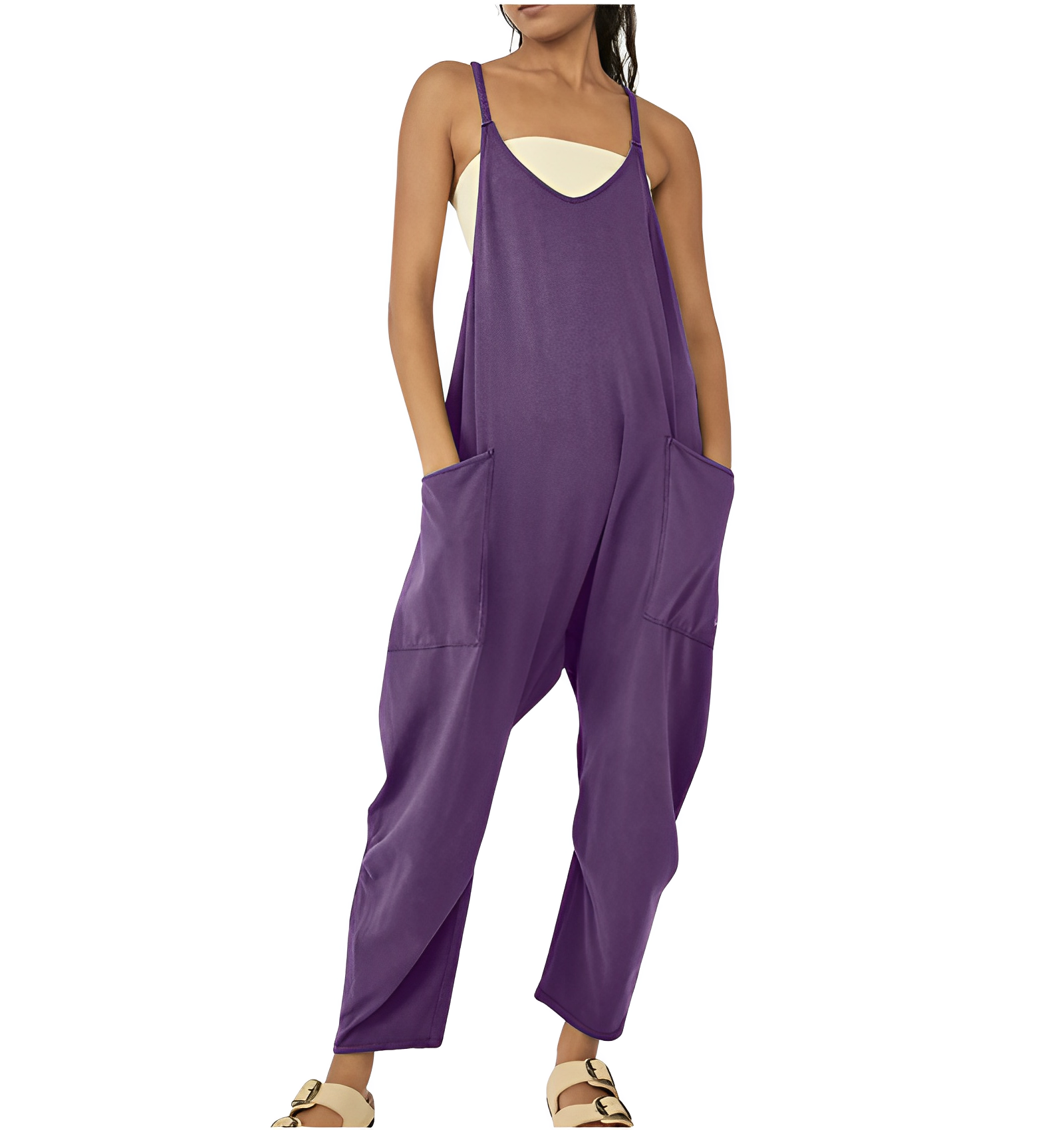 Loose jumpsuit with front pockets - Everly